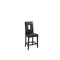 Leather Upholstered Counter High Chairs With Cutout Back, Set Of 2, Black-Office Chairs-Black-Birch Faux marble Faux Leather MDF-JadeMoghul Inc.