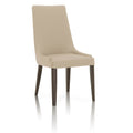 Leather Upholstered Dining Chairs Set of 2 Beige and Brown-Dining Chairs-Beige and Brown-Wood-JadeMoghul Inc.