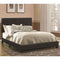 Leather Upholstered Eastern King Size Platform Bed, Black-Bedroom Furniture-Black-Leather and Wood-JadeMoghul Inc.