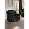 Leather Upholstered Glider Reclining Armchair, Black-Living Room Furniture-Black-Leather-JadeMoghul Inc.
