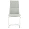 Leather Upholstered Metal Dining Chair Set of 2 Cinder Gray-Dining Chairs-Gray-Metal-JadeMoghul Inc.