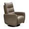 Leather Upholstered Push Back Reclining Accent Chair with Pocket On Side, Brown-Accent Chairs-Brown-Faux Leather-JadeMoghul Inc.
