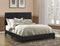 Leather Upholstered Queen Size Platform Bed, Black-Bedroom Furniture-Black-Leather and Wood-JadeMoghul Inc.