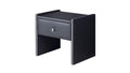 Leather Upholstered Wooden Nightstand with One Drawer, Black