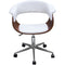 Leather Upholstered Wooden office Chair with Metal Base, Multicolor-Office Chairs-Multicolor-Wood Metal and Faux Leather-JadeMoghul Inc.