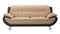 Leather Upholstered Wooden Sofa with Pillow-Top Armrests, Brown-Sofas Sectionals & Loveseats-Brown-Wood and Leather-JadeMoghul Inc.