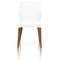 Leather Upholstery Compact Dining Chair With Walnut legs, Alabaster, Set Of Two-Dining Chairs-White-Wood Leather and Foam-JadeMoghul Inc.
