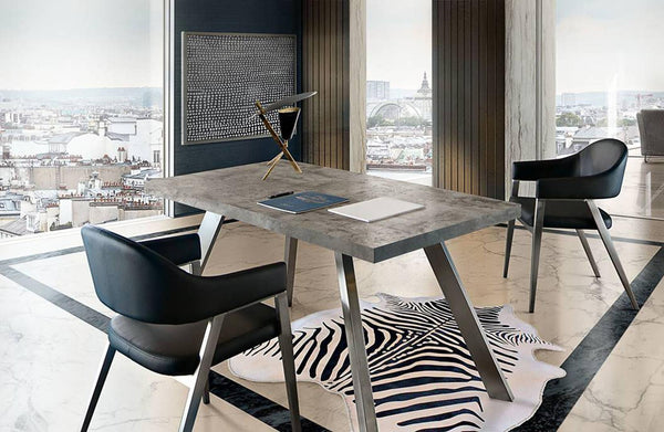 Leatherette Accent Chair with Stainless Steel Tapered Feet, Black and Silver, Pack of Two-Accent Chairs-Black and Silver-Faux Leather and Stainless Steel-JadeMoghul Inc.