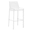 Leatherette Bar Stool With Footrest Set of 2 White And Gray-Bar Stools and Counter Stools-White and Gray-Stainless steel & Leather-JadeMoghul Inc.