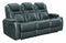 Leatherette Diamond Tufted Power Recliner Sofa with Drop Down Storage, Black