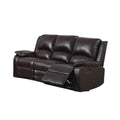 Leatherette Motion Sofa, Brown-Sofas-Rustic Dark Brown-Leatherette-JadeMoghul Inc.