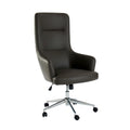 Leatherette Office Chair with Low Arm Design and Metal Legs with Casters, Gray-Accent Chairs-Gray-Leatherette and Metal-JadeMoghul Inc.