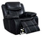 Leatherette Power Recliner With Cup Holders & Storage, Black-Living Room Furniture-Black-Leather And Metal-JadeMoghul Inc.
