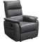 Leatherette Recliner Accent Chair with Waterfall Back and Large Padded Armrest, Gray-Accent Chairs-Gray-Faux Leather and Metal-JadeMoghul Inc.