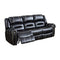 Leatherette Recliner Sofa, Black-Sofas-Black-Leather-JadeMoghul Inc.