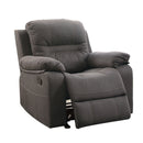 Leatherette Rocker Recliner In Gray-Recliner Chairs-Gray-Plywood Solid Pine Fiber-JadeMoghul Inc.