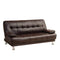 Leatherette Sofa Futon, Brown-Sofas-Dark Brown-Leatherette-JadeMoghul Inc.