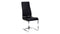 Leatherette Steel Chair with Ergonomically Designed Back, Set of Two, Black and Silver-Dining Chairs-Black and Silver-Faux Leather and Stainless Steel-JadeMoghul Inc.
