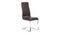 Leatherette Steel Chair with Ergonomically Designed Back, Set of Two, Brown and Silver-Dining Chairs-Brown and Silver-Faux Leather and Stainless Steel-JadeMoghul Inc.