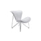 Leatherette Upholstered Accent Chair with Hairpin Metal Legs, White and Silver-Accent Chairs-White and Silver-Faux Leather and Metal-JadeMoghul Inc.