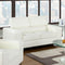 Leatherette Upholstered Contemporary Love Seat, White-Loveseats-White-Wood Metal Bonded Leather-JadeMoghul Inc.