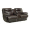 Leatherette Upholstered Contemporary Reclining Motion Console Loveseat, Black-Living Room Furniture-Brown-Top Grain Leather/Wood-JadeMoghul Inc.