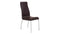 Leatherette Upholstered Dining Chair with Polished Steel Legs, Set of Two, Brown and Silver-Dining Chairs-Brown and Silver-Faux Leather and Stainless Steel-JadeMoghul Inc.