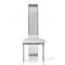 Leatherette Upholstered Dining Chair with Vertical Slat Back Design, White and Silver-Dining Furniture-Silver and White-Metal and faux Leather-JadeMoghul Inc.