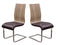 Leatherette Upholstered Dining Side Chairs with Wooden Back, Brown and Silver, Pack of Two-Dining Chairs-Brown and Silver-Wood Fuax Leather and Steel-JadeMoghul Inc.