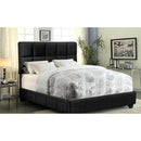 Leatherette Upholstered Queen Size Wooden BED IN BOX, Black-Bedroom Furniture-Black-Faux Leather and Wood-JadeMoghul Inc.