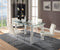 Leatherette Upholstered Side Chair with Metal Base Support, White and Silver, Set of Two-Accent Chairs-White and Silver-Metal and Faux Leather-JadeMoghul Inc.