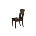 Leatherette Upholstered Solid Wooden Side Chair, Espresso Brown (Set of 2)-Dining Chairs-Brown-Wood & Leatherette-JadeMoghul Inc.