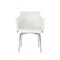 Leatherette Upholstered Swivel Dining Chair with Chrome Metal Legs, White-Dining Furniture-White-Metal and Faux Leather-JadeMoghul Inc.