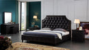 Leatherette Upholstered Wooden California King Sized Bed with Nail head Trim, Dark Gray-Bedroom Sets-Gray-Faux leather and wood-JadeMoghul Inc.