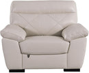 Leatherette Upholstered Wooden Chair with Bustle Back and Wooden Legs, Light Gray-Dining Chairs-Gray-Faux leather and wood-JadeMoghul Inc.
