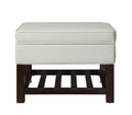 Leatherette Upholstered Wooden Cocktail Table with Lift Top Storage, White and Brown-Cocktail Tables-Black and Brown-Wood and Faux Leather-JadeMoghul Inc.