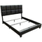 Leatherette Upholstered Wooden Contemporary Full Size Bed with Grid Tufting on Headboard, Black-Bedroom Furniture-Black-Wood and Faux Leather-JadeMoghul Inc.