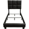 Leatherette Upholstered Wooden Contemporary Twin Size Bed with Grid Tufting Details, Black-Bedroom Furniture-Black-Wood Fuax Leather and Metal-JadeMoghul Inc.