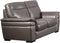 Leatherette Upholstered Wooden Loveseat with Pillow Top Armrest and Stitch Trim, Gray-Sofas Sectionals & Loveseats-Gray-Wood, Faux Leather-JadeMoghul Inc.