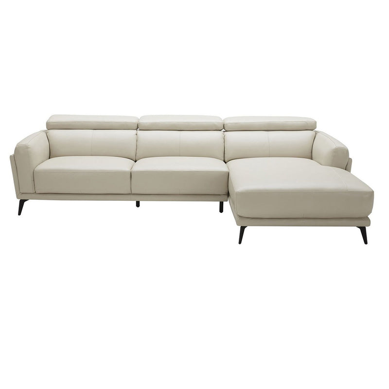 Leatherette Upholstered Wooden Sectional Sofa Set with Right Facing Chaise, Light Gray-Sofas Sectionals & Loveseats-Light Gray-Faux leather and wood-JadeMoghul Inc.