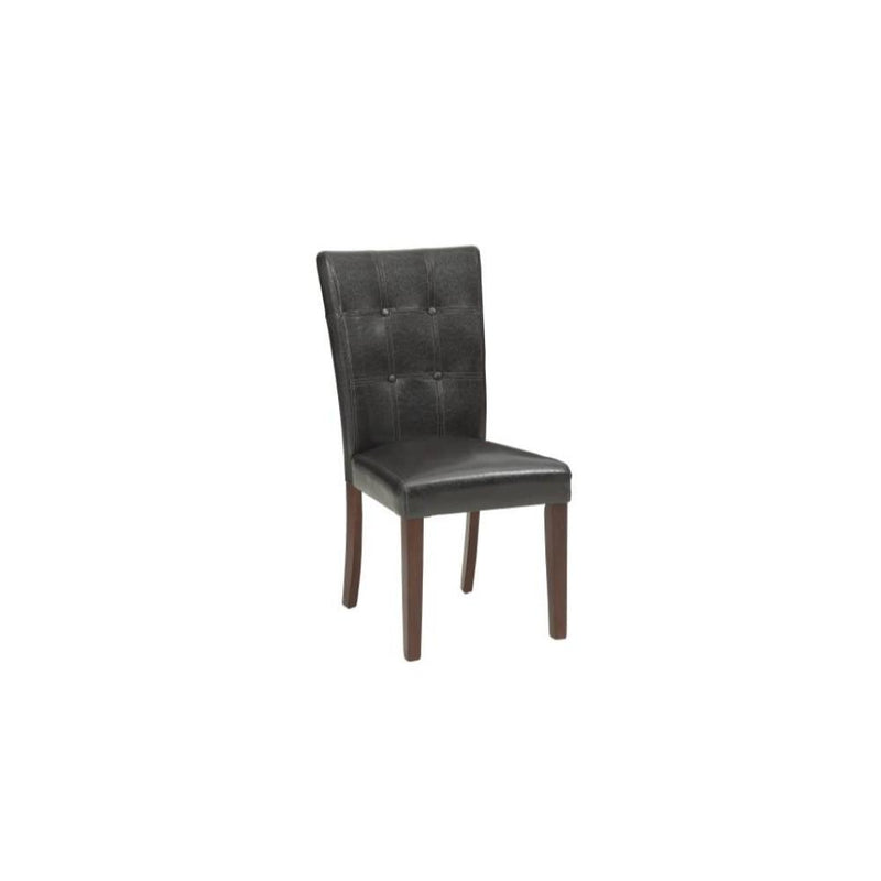 Leatherette Upholstered Wooden Side Chai, Espresso and Cherry Brown, Set of 2-Dining Chairs-Brown-Wood-JadeMoghul Inc.