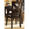 Leatherette Upholstered Wooden Side Chair with X-Back Design, Dark Brown, Set of Two-Accent Chairs-Dark Brown-Wood and Faux Leather-JadeMoghul Inc.