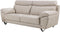 Leatherette Upholstered Wooden Sofa with Plush Bustle Back and Steel Feet, Light Gray-Sofas Sectionals & Loveseats-Gray-Wood, Leather, Stainless Steel-JadeMoghul Inc.