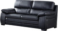 Leatherette Upholstered Wooden Sofa with Split Cushioned Back and Pillow Top Armrest, Black-Sofas Sectionals & Loveseats-Black-Wood, Faux Leather-JadeMoghul Inc.