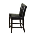 Leathrette Upholstered Wooden Corner Counter Height Chair with Button Tufted Back, Black-Armchairs and Accent Chairs-Black-Leather and wood-JadeMoghul Inc.