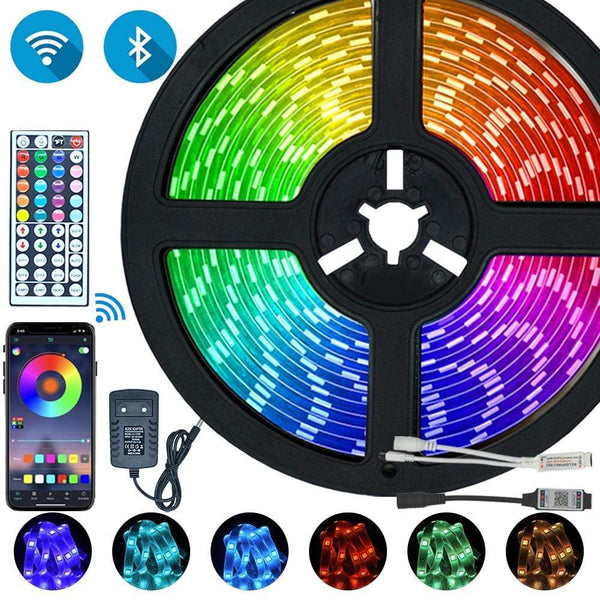 LED Strips Lights Bluetooth Iuces RGB 5050 SMD 2835 Waterproof WiFi Flexible Lamp Tape Ribbon Diode DC12V 5M 10M 15M 20M Color AExp