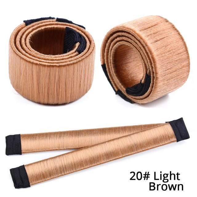 Leeons French Braid Hair Tools Styling Diy Magic Bun Maker Hair Braid Accessories Twist Sponge Donut Bun Maker Hairstyle Brown AExp