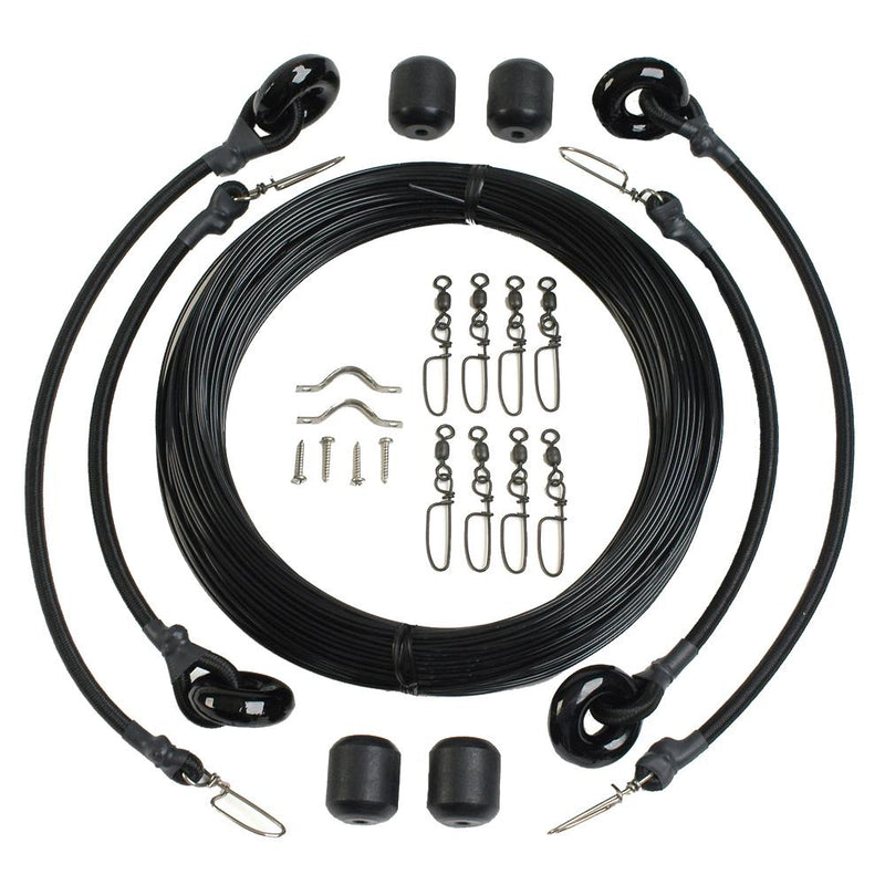 Lee's Deluxe Rigging Kit - Double Rig Up To 37ft. - Black Mono [RK0337LD-MO]-Outrigger Accessories-JadeMoghul Inc.