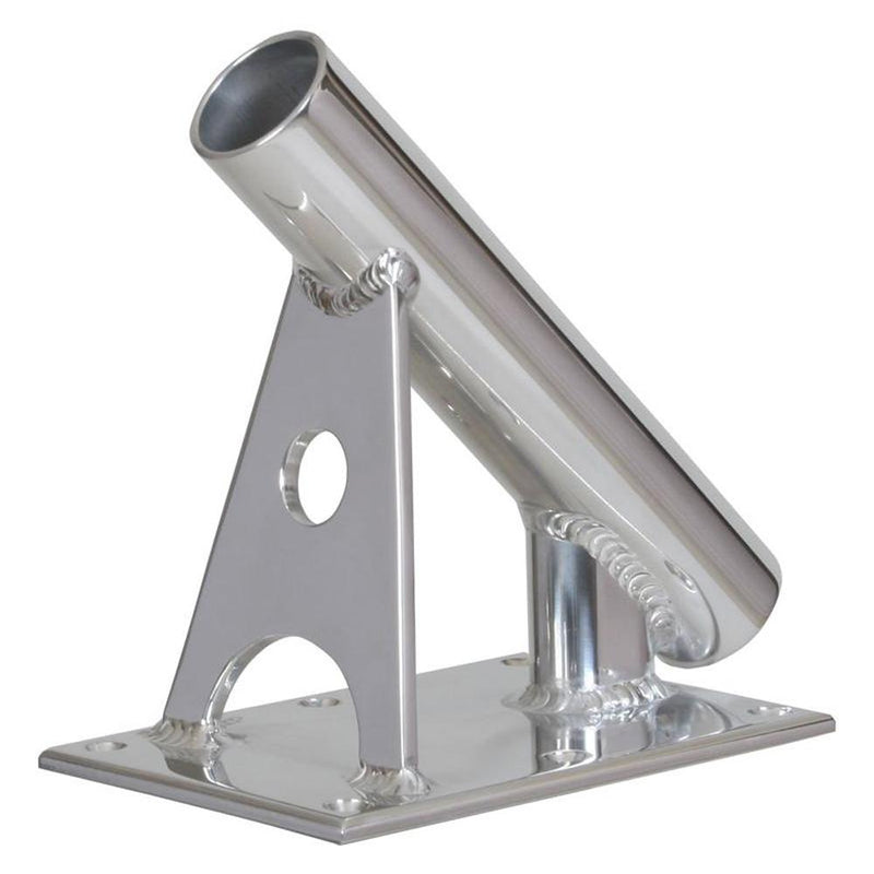 Lee's MX Pro Series Fixed Angle Center Rigger Holder - 45 Degree - 1.5" ID - Bright Silver [MX7003CR]-Outrigger Accessories-JadeMoghul Inc.