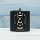 Christmas Presents Legend Dad's Black Hip Flask